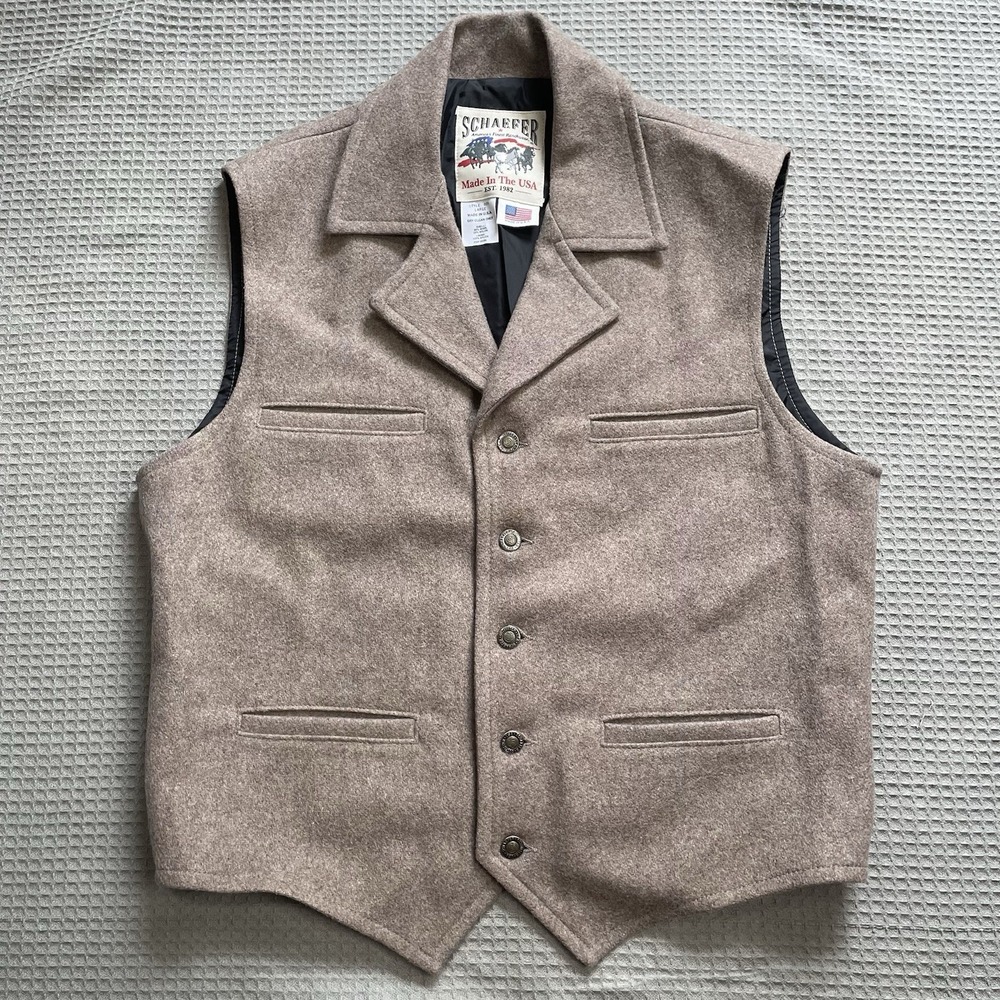 Schaefer Outfitter Wool Blend Vest Large Men's Brown USA Cowboy Western Ranch